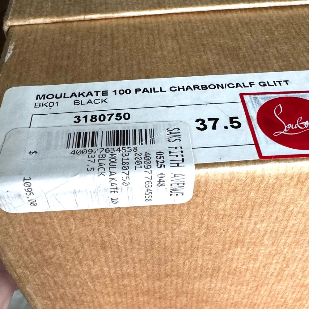 NWT Christian Louboutin Moulakate 100 Glitter Ankle Boots EU 37.5 US 7 Red Sole - Picture 9 of 10